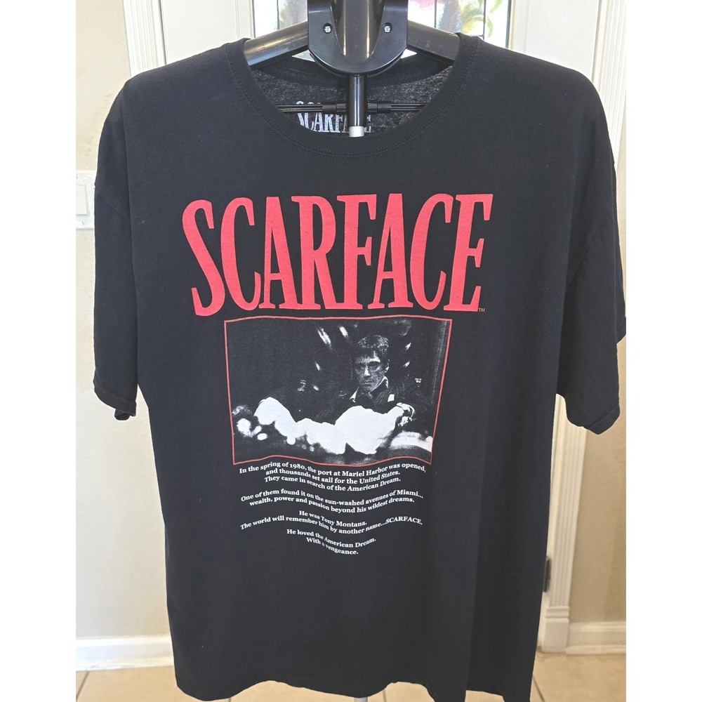 Scarface Shirt Men's XLarge Black Movie Promo Retro Ripple Junction Official